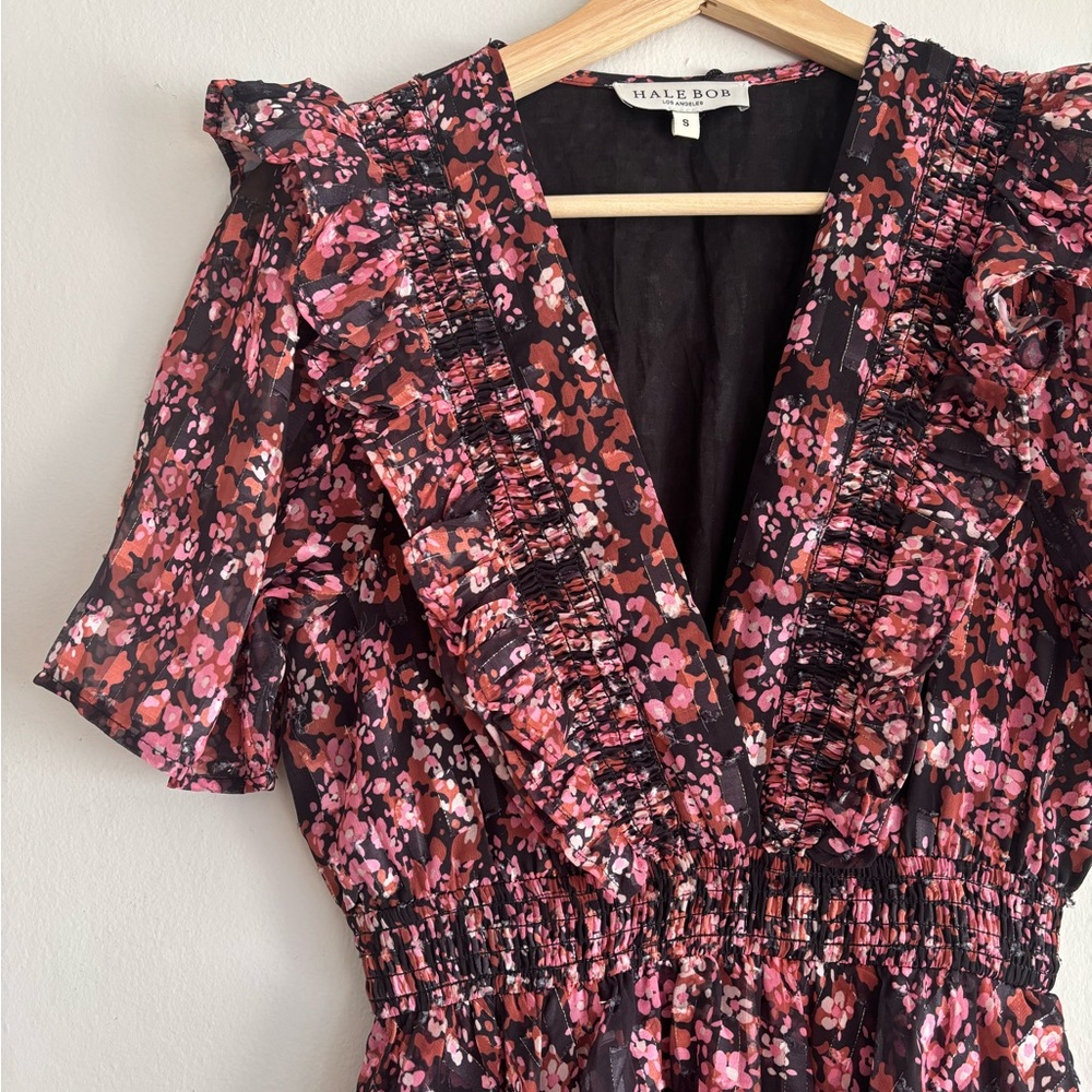 Hale Bob Jade Lurex Jacquard Tiered Dress, size XS - Picture 7 of 9